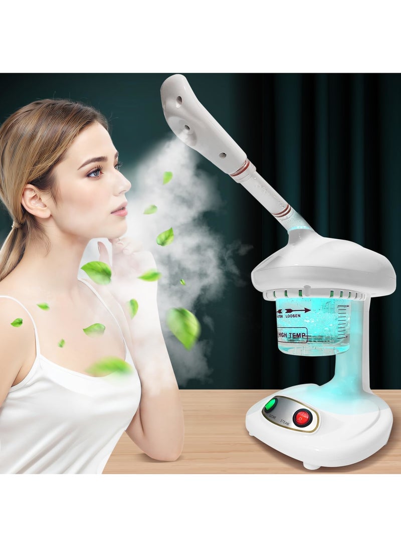 SYOSI Nano Ionic Face Steamer - Deep Cleaning Facial Steamer with Extendable Arm and 360° Rotating Nozzle - Auto Shut Off & Detachable Water Tank for Home Salon Use - Image 1